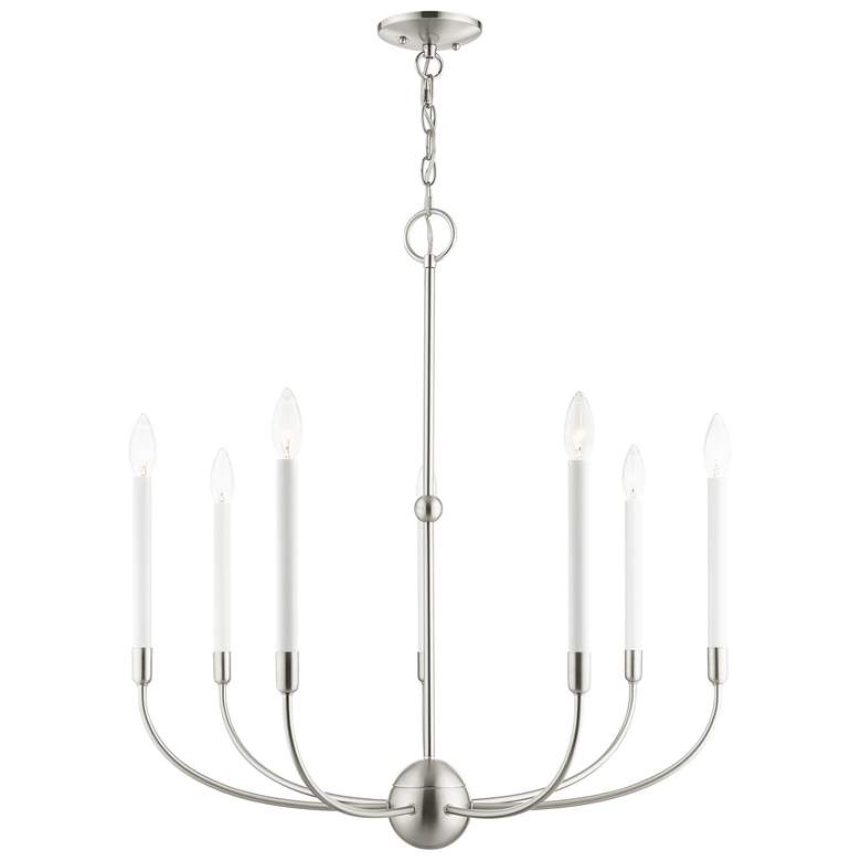 Image 1 Clairmont 7 Light Brushed Nickel Chandelier