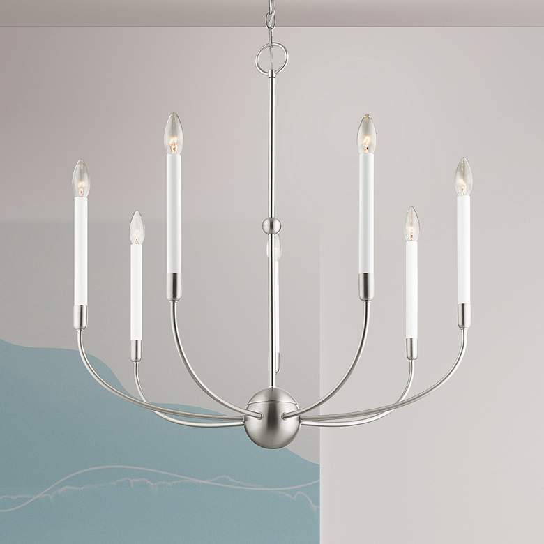 Image 1 Clairmont 7 Light Brushed Nickel Chandelier
