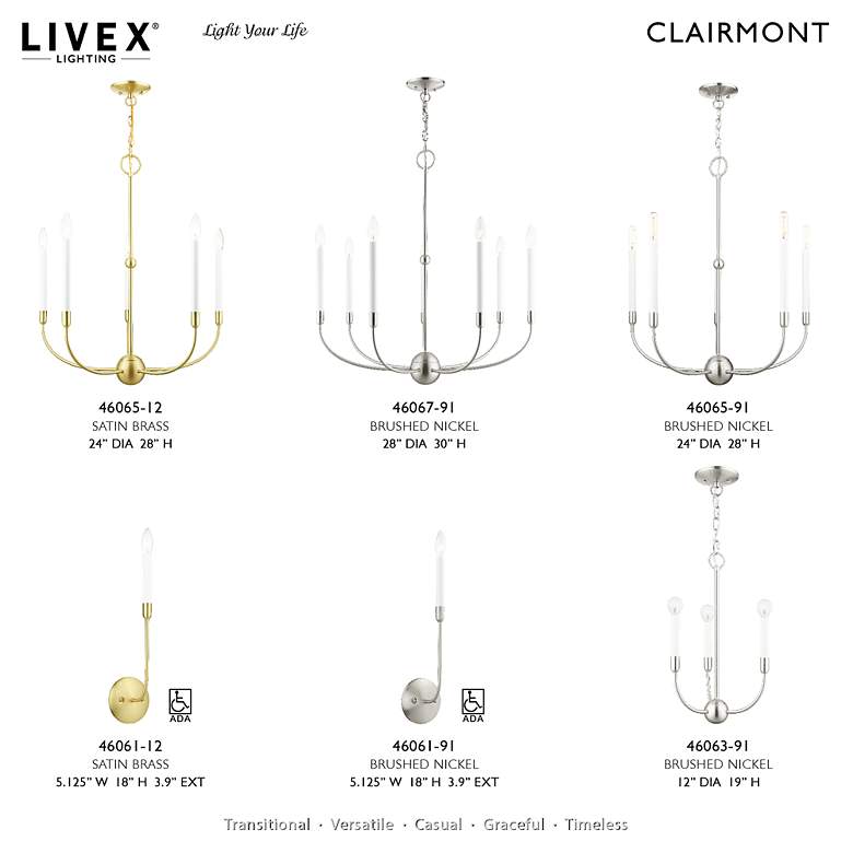 Image 3 Clairmont 7 Light Brushed Nickel Chandelier more views