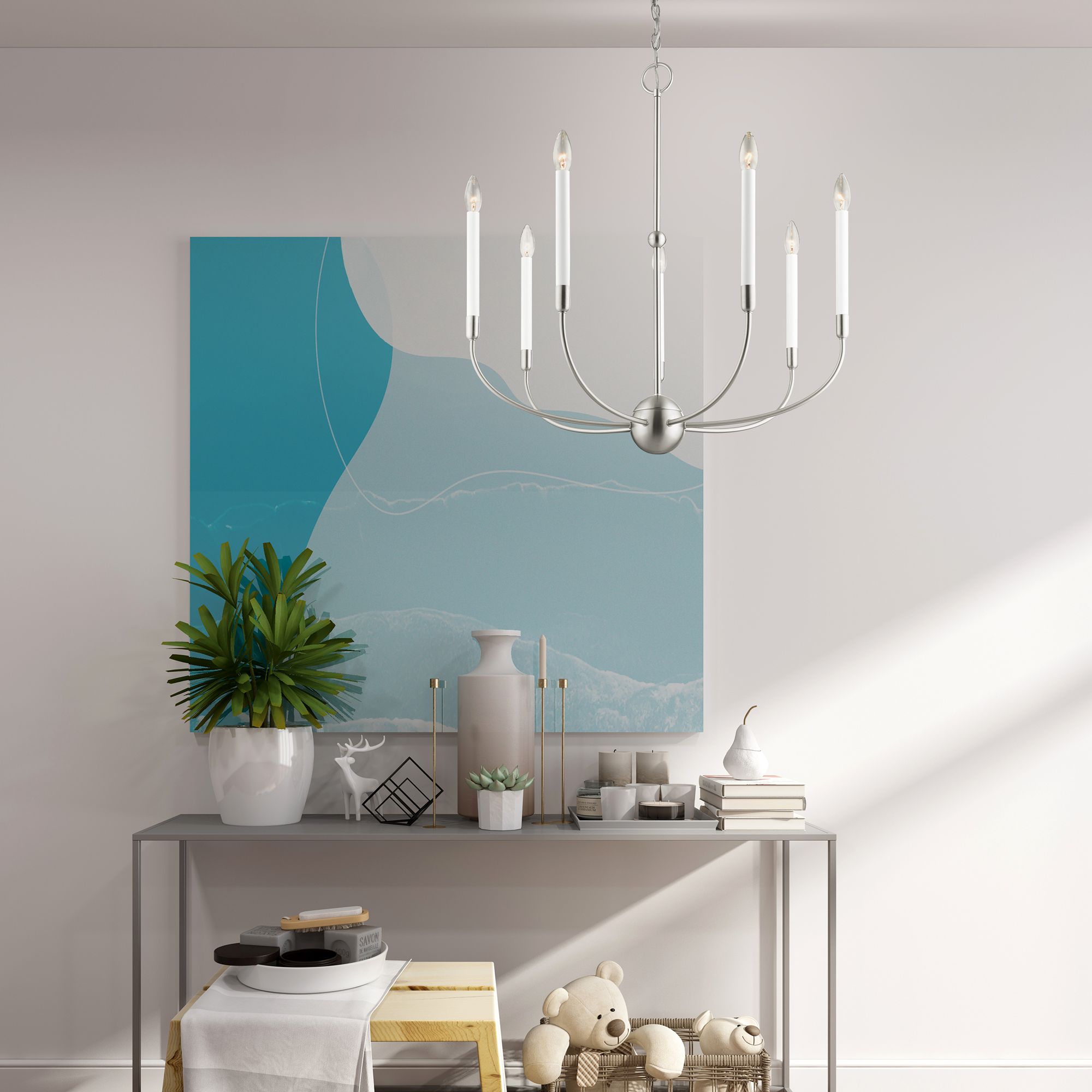 Clairmont 7 Light Brushed Nickel Chandelier