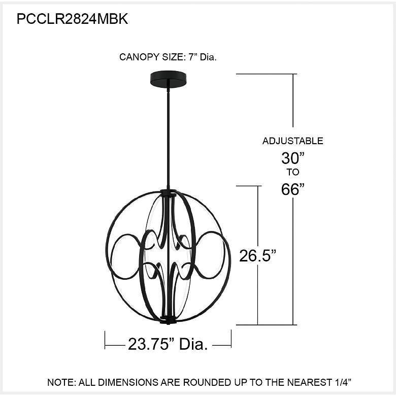 Image 7 Clairon Integrated LED Matte Black Pendant Light more views