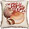 Clam Ball Fringe 19" Square Throw Pillow