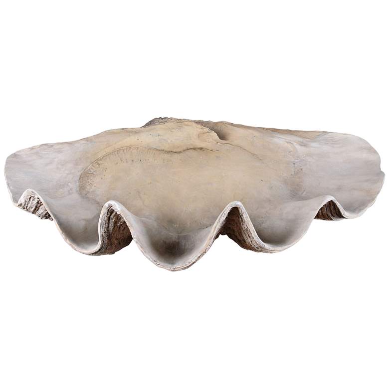 Image 2 Clam Shell 22 3/4" Wide Stone Accent Bowl by Uttermost