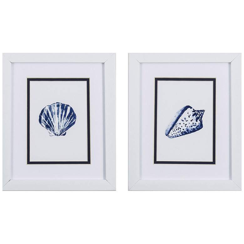 Image 1 Clam Shell 9"W x 11"H Framed Art Set of 2