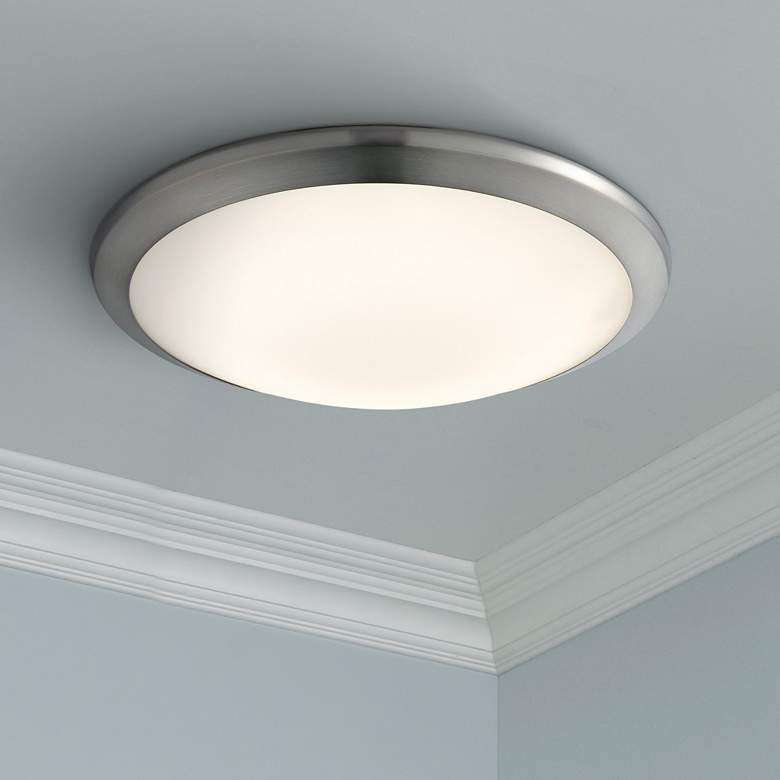 Image 1 Clancy 12" Wide Chrome Round LED Ceiling Light