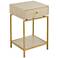 Clancy 16" Wide Cream and Gold 1-Drawer 1-Shelf Accent Table