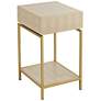 Clancy 16" Wide Cream and Gold 1-Drawer 1-Shelf Accent Table in scene