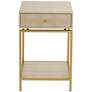 Clancy 16" Wide Cream and Gold 1-Drawer 1-Shelf Accent Table in scene