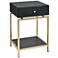 Clancy 16" Wide Gold 1-Drawer Accent Table