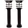 Clancy 24 1/4"H Black LED Solar Bollard Lights Set of 2