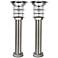 Clancy 24 1/4"H Silver LED Solar Bollard Lights Set of 2