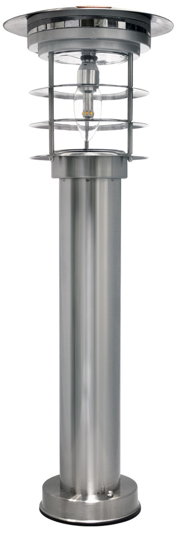 Image 2 Clancy 24 1/4"H Silver LED Solar Bollard Lights Set of 2 more views