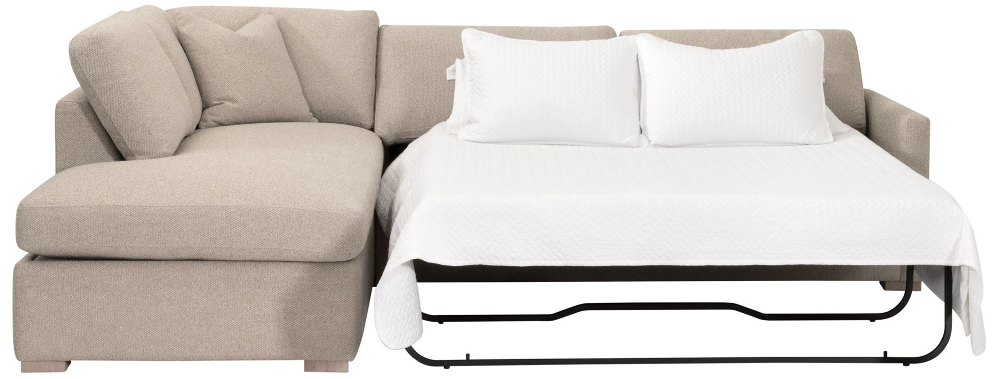 Image 2 Clara 112"  Slim Arm Sleeper Queen LF Sectional, LiveSmart Gellar Jute more views