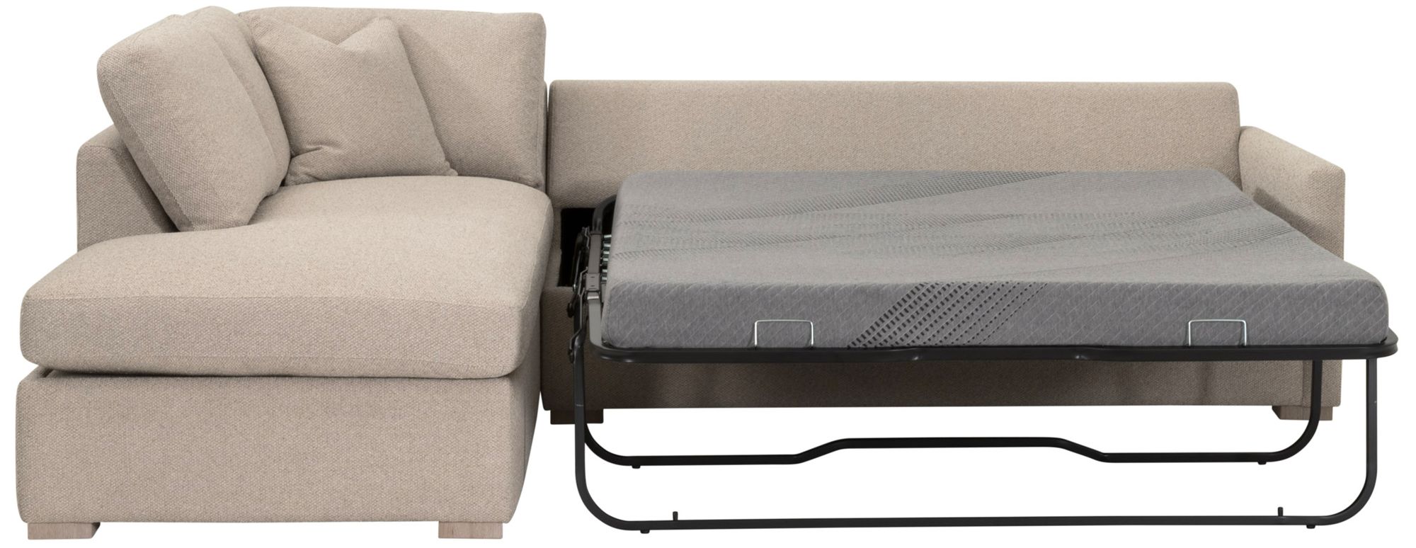 Image 3 Clara 112"  Slim Arm Sleeper Queen LF Sectional, LiveSmart Gellar Jute more views