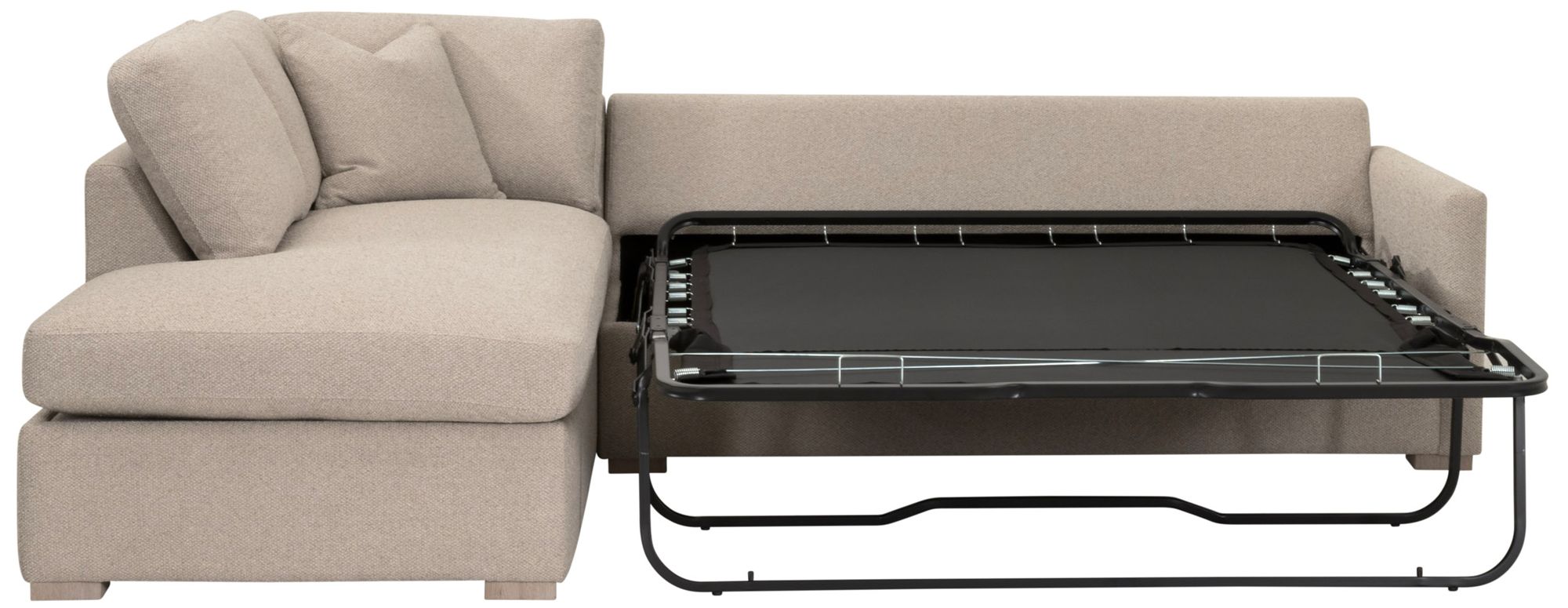 Image 4 Clara 112"  Slim Arm Sleeper Queen LF Sectional, LiveSmart Gellar Jute more views