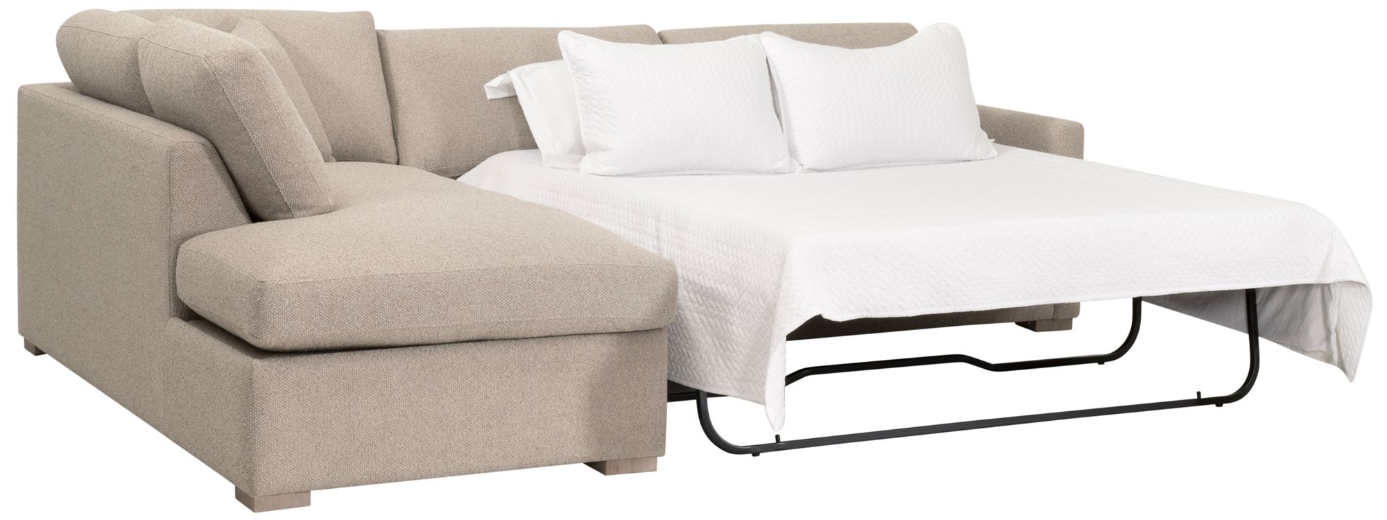 Image 7 Clara 112"  Slim Arm Sleeper Queen LF Sectional, LiveSmart Gellar Jute more views