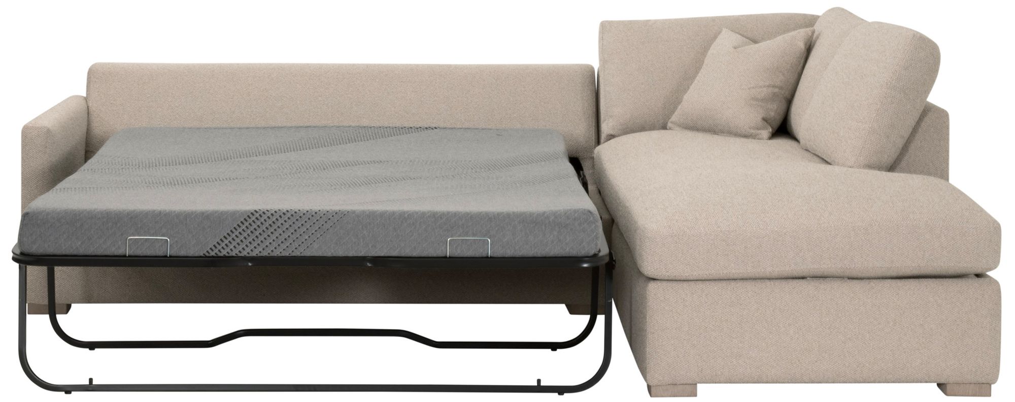 Image 3 Clara 112" Slim Arm Sleeper Queen RF Sectional, LiveSmart Gellar Jute more views