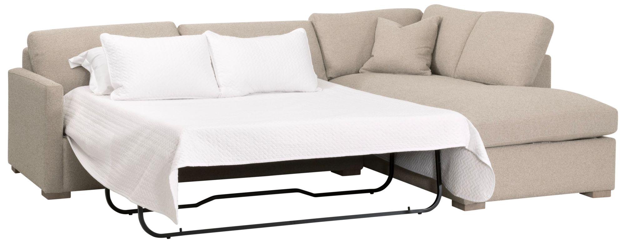 Image 7 Clara 112" Slim Arm Sleeper Queen RF Sectional, LiveSmart Gellar Jute more views