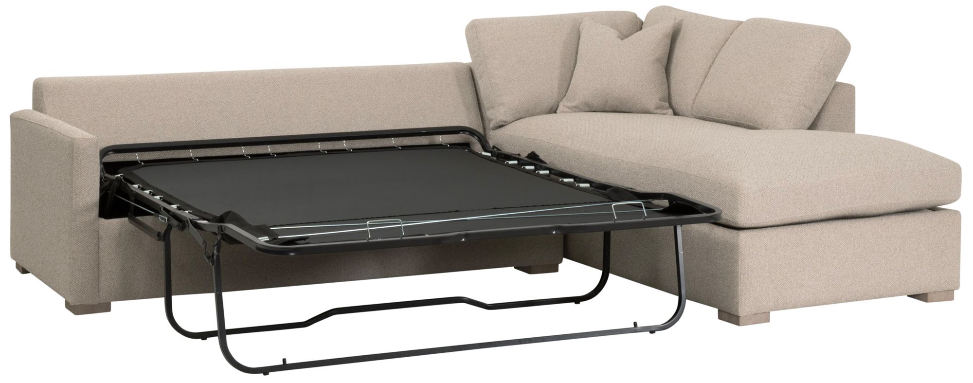 Clara 112" Slim Arm Sleeper Queen RF Sectional, LiveSmart Gellar Jute