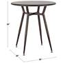 Clara 27 3/4" Wide Antique Metal 4-Seater Round Dining Table
