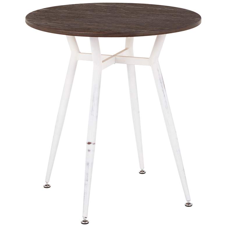 Image 1 Clara 27 3/4"W Espresso and Vintage White Round Dining Table