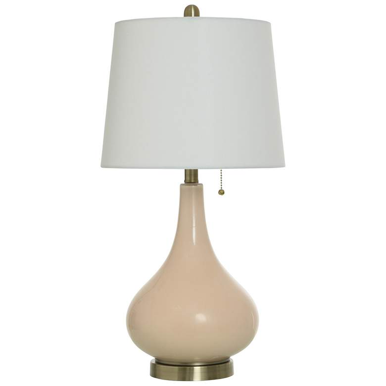 Image 1 Clara 27" High Buttercream Glass Gold Table Lamp w/ Off-White Shade
