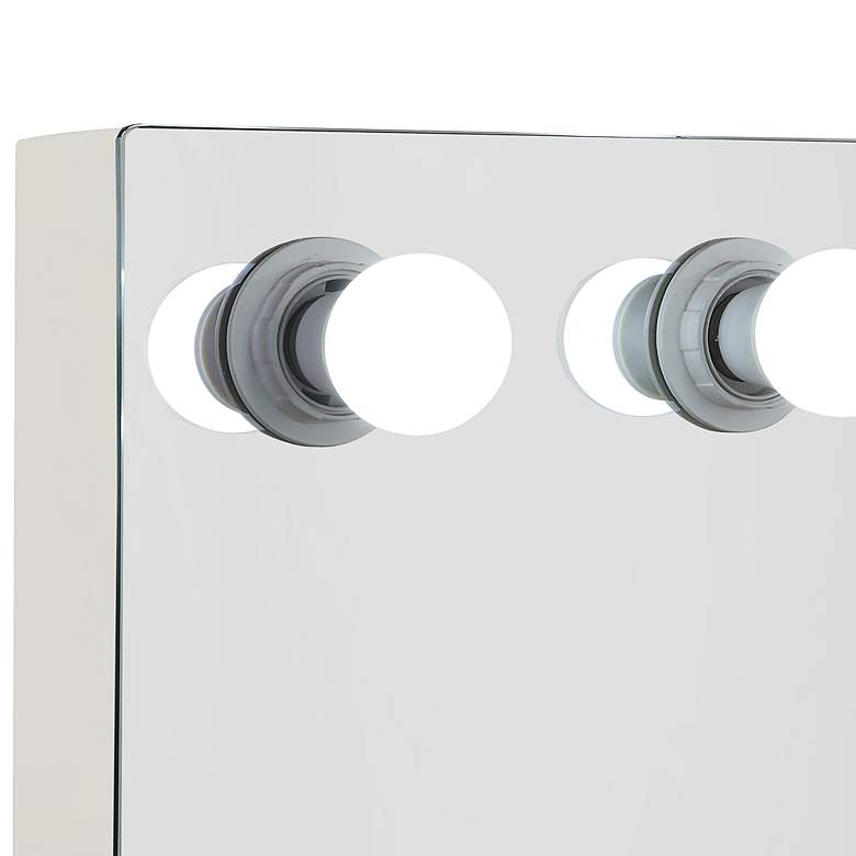 Image 4 Clara 30" Wide White Wood 1-Drawer Vanity Table and Mirror more views