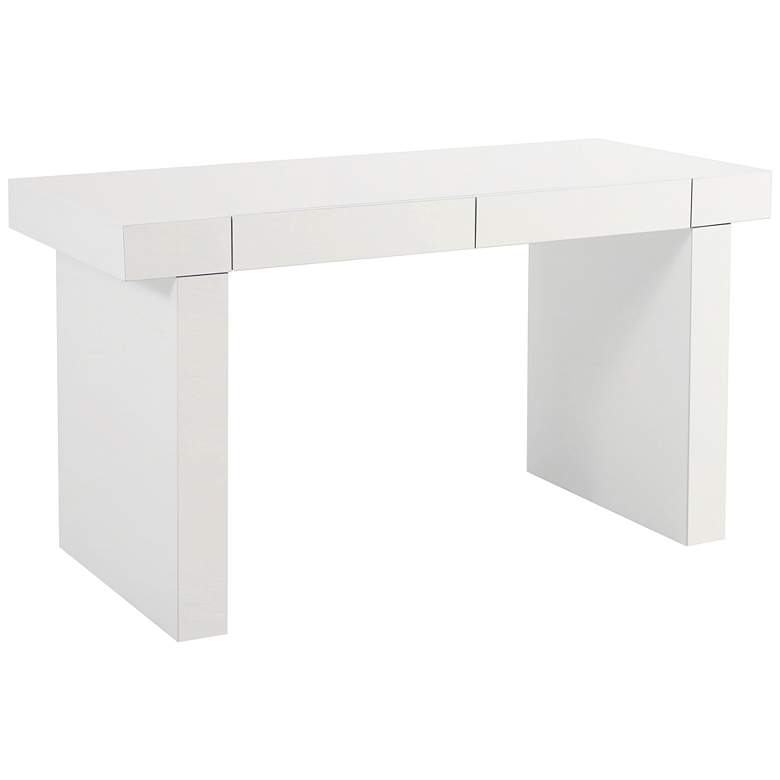Image 1 Clara 55" Wide Gloss Lacquer White 2-Drawer Desk