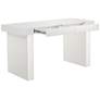 Clara 55" Wide Gloss Lacquer White 2-Drawer Desk in scene