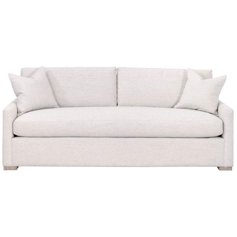 Image 1 Clara 86" Slim Arm Queen Sleeper Sofa, Stone Basketweave, Natural Gray