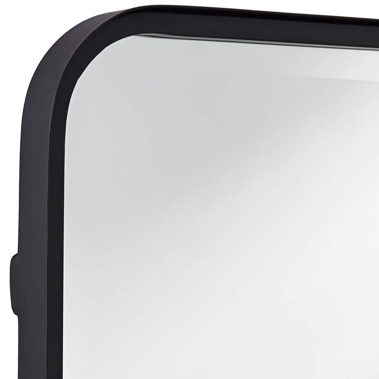 Image 4 Clara Black 24" x 34" Rounded Edge Rectangular Wall Mirror more views
