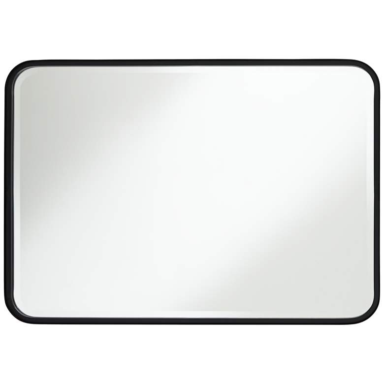 Image 6 Clara Black 24" x 34" Rounded Edge Rectangular Wall Mirror more views