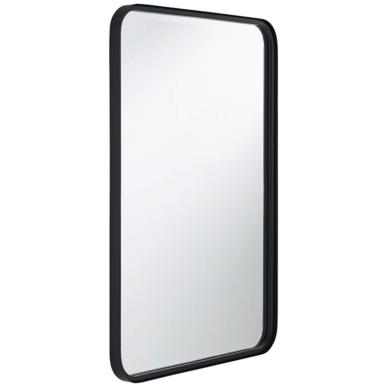 Image 7 Clara Black 24" x 34" Rounded Edge Rectangular Wall Mirror more views