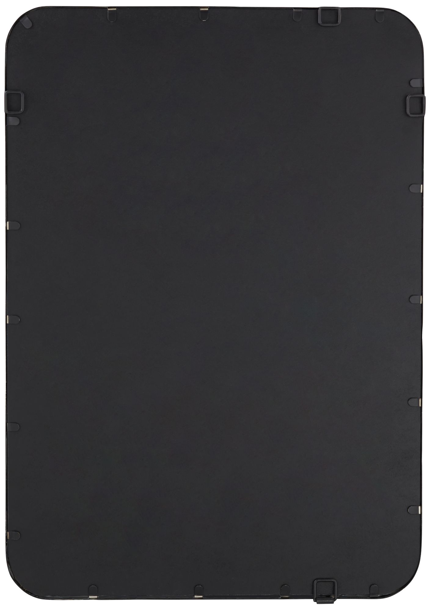 Clara Black 24" x 34" Rounded Edge Rectangular Wall Mirror in scene