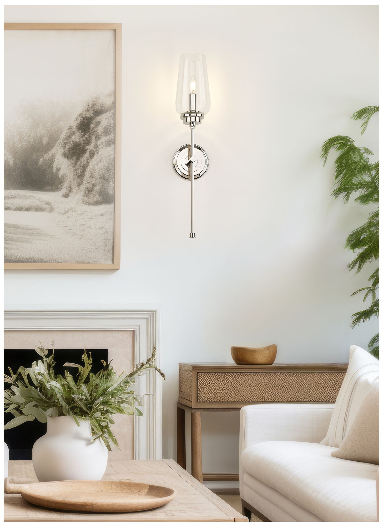 Image 2 Clara by Z-Lite Polished Nickel 1 Light Wall Sconce more views