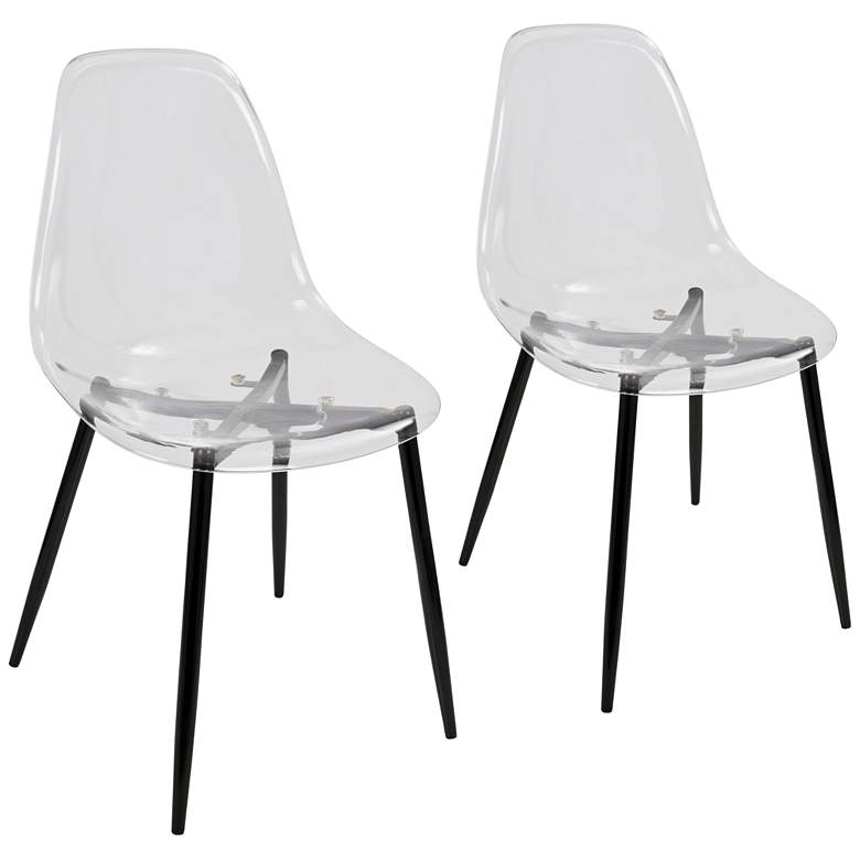 Image 1 Clara Clear and Black Dining Chair Set of 2