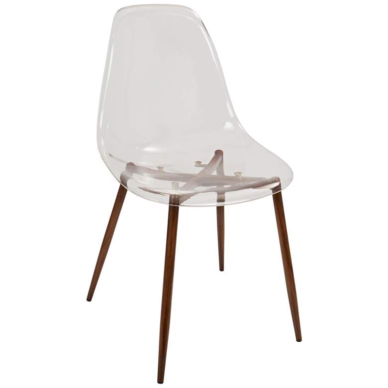 Image 2 Clara Clear and Walnut Dining Chair Set of 2 more views