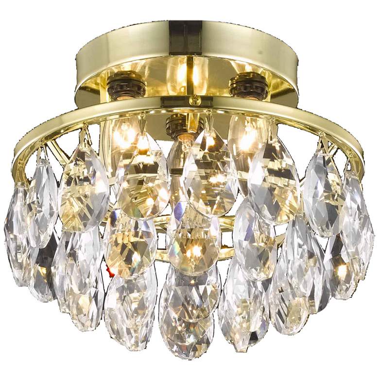 Image 1 Clara Collection Flush Mount D10In H7In Lt:3 Gold Finish