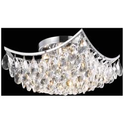 Clara Collection Flush Mount D14In H7In Lt:4 Chrome Finish