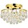 Clara Collection Flush Mount D14In H9In Lt:4 Gold Finish