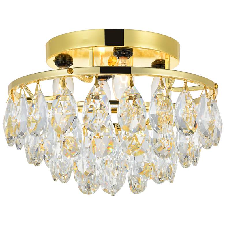 Image 1 Clara Collection Flush Mount D14In H9In Lt:4 Gold Finish