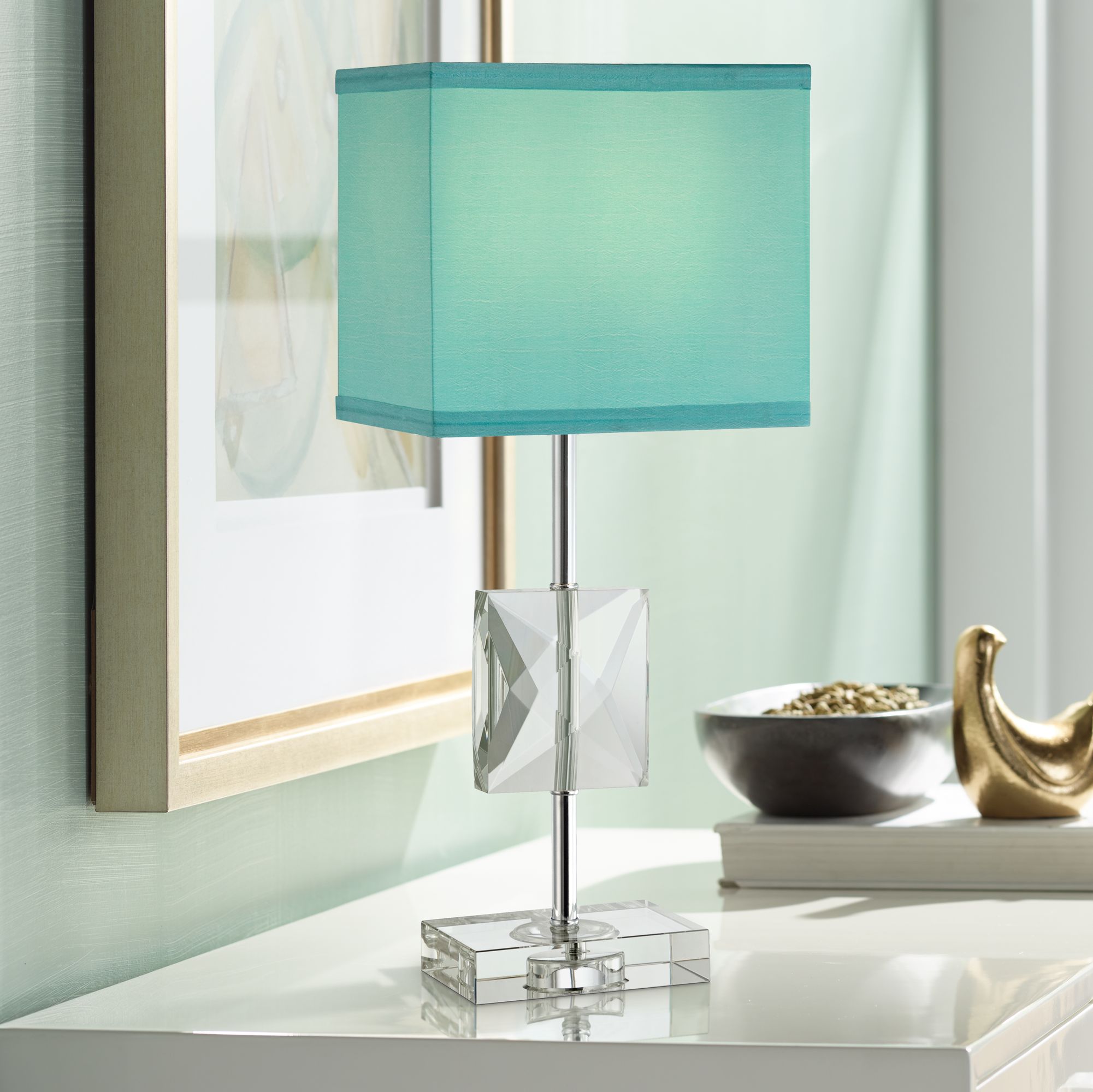 teal blue lamp base