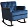 Clara Navy Blue Velvet Tufted Rocker Chair