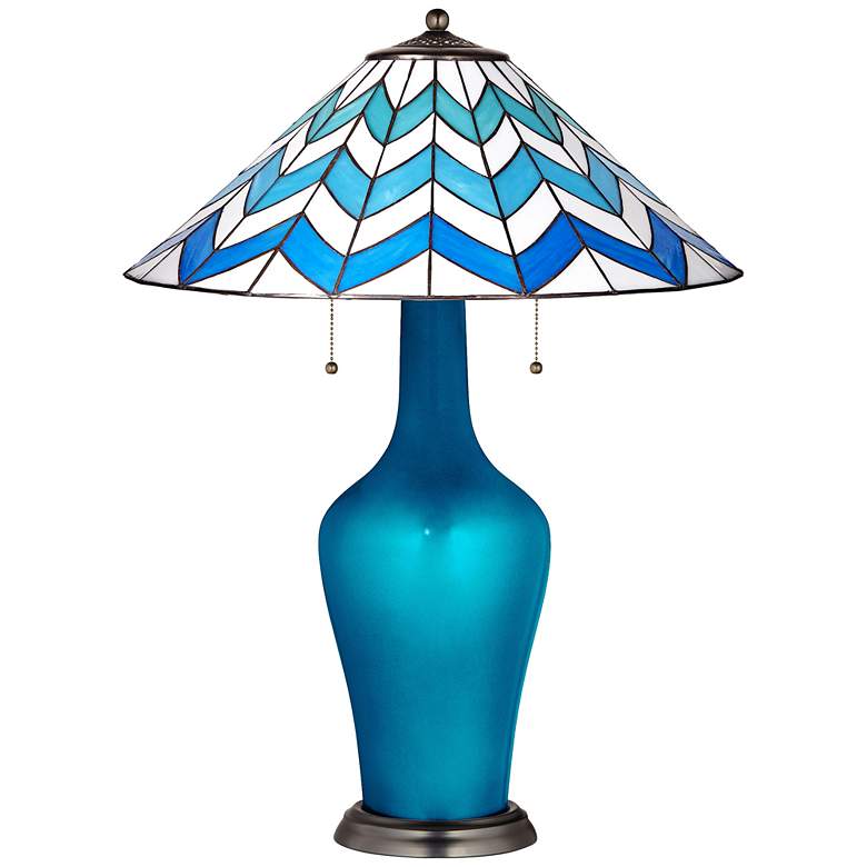 Image 1 Clara Table Lamp in Baja Metallic with Cascade Shade