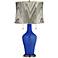 Clara Table Lamp in Dazzling Blue with Blue Chevron Shade