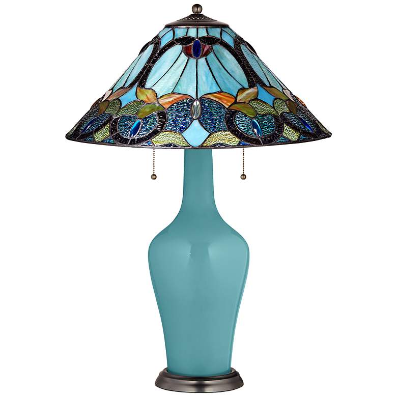 Image 1 Clara Table Lamp in Reflecting Pool with Harvest Shade