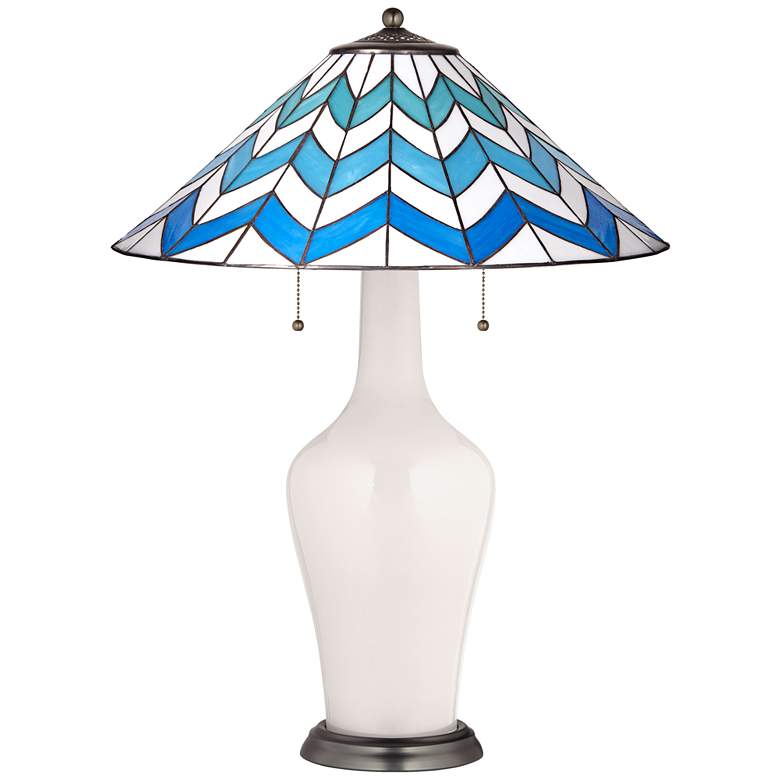 Image 1 Clara Table Lamp in Smart White with Cascade Shade