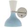 Clare 10.13"H Brass Adjustable Armed Wall Sconce w/ Baby Blue/Lily Shade