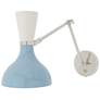 1_Clare 10.13"H Brass Adjustable Armed Wall Sconce w/ Midnight Blue Shade