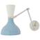 Clare 10.13"H Brass Adjustable Armed Wall Sconce w/ Midnight Blue Shade
